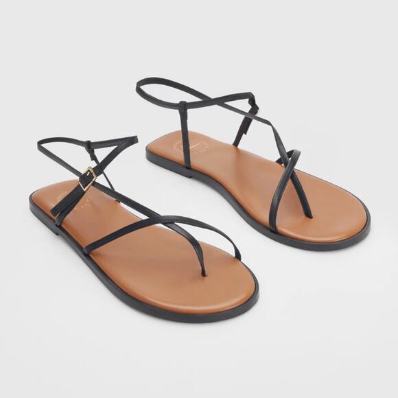 ATP Atelier All Tomorrows Parties Sandals IT40 US10 Black Leather Capri Flat NEW - Picture 1 of 15